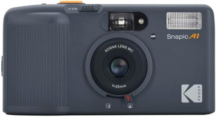 KODAK Snapic A1 كاميرا فيلم 35 ملم، قابلة لإعادة الاستخدام، تركيز بمنطقتين، خفيفة الوزن، مدمجة (رمادي راينو) (لا يشمل الفيلم وبطارية AAA)