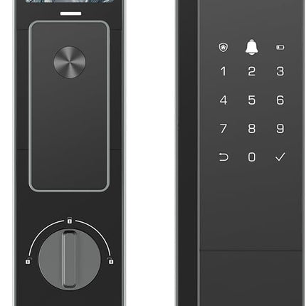 EZVIZ Smart Lock DL50FVS, 7-in-1 Smart Door Lock, 3D Face Recognition Door Lock, Built-in 8GB storage, Night Vision, Active Intercom, App Control, Free Installation (Black, 5085 Mortise)