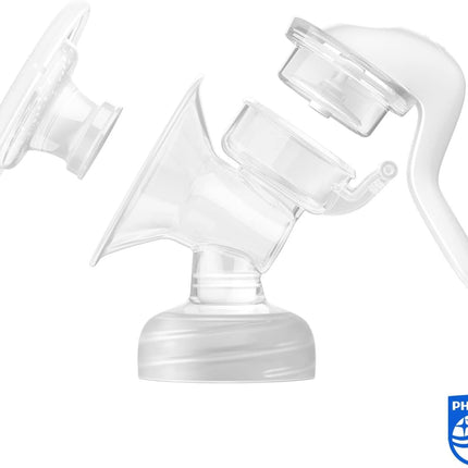 شفاط الثدي اليدوي من فيليبس أفنت - شفط سهل، بتقنية الحركة الطبيعية، خالٍ من BPA (موديل SCF430/01)، شفاف