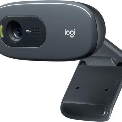 كاميرا الويب Logitech C270 بدقة 3 ميجابكسل 1280 × 720 بكسل USB 2.0 أسود - كاميرات ويب (3 ميجابكسل، 1280 × 720 بكسل، 720p، USB 2.0، أسود، مشبك)