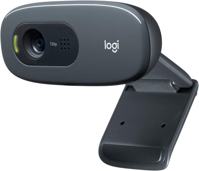 كاميرا الويب Logitech C270 بدقة 3 ميجابكسل 1280 × 720 بكسل USB 2.0 أسود - كاميرات ويب (3 ميجابكسل، 1280 × 720 بكسل، 720p، USB 2.0، أسود، مشبك)