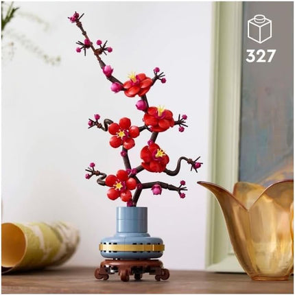 LEGO Botanicals Plum Blossom 10369 Artificial Flowers, Buildable Flowerpot, Set for Adults, Home Office Display, Gift for Women & Men, 327 Pieces