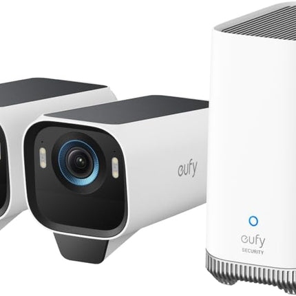eufy Security eufyCam S3 Pro 2-Cam Kit Solar Security Camera Outdoor Wireless, Colour Night Vision, 4K Resolution, Forever Power 2.0, Face Recognition AI, Expandable Local Storage