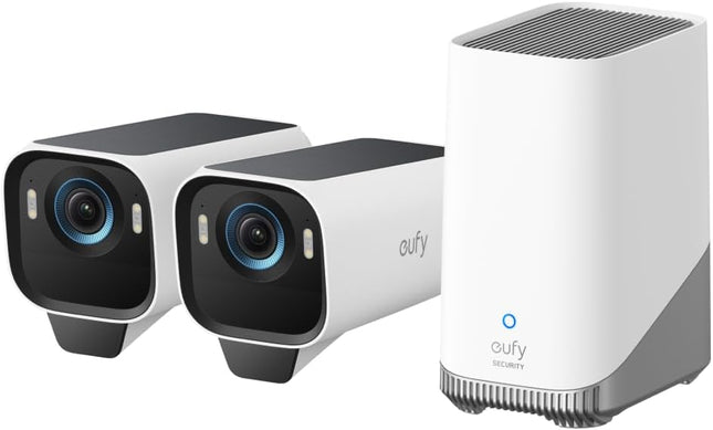 eufy Security S3 Pro 2-Cam Kit, Solar-Powered Outdoor Wireless Security Camera