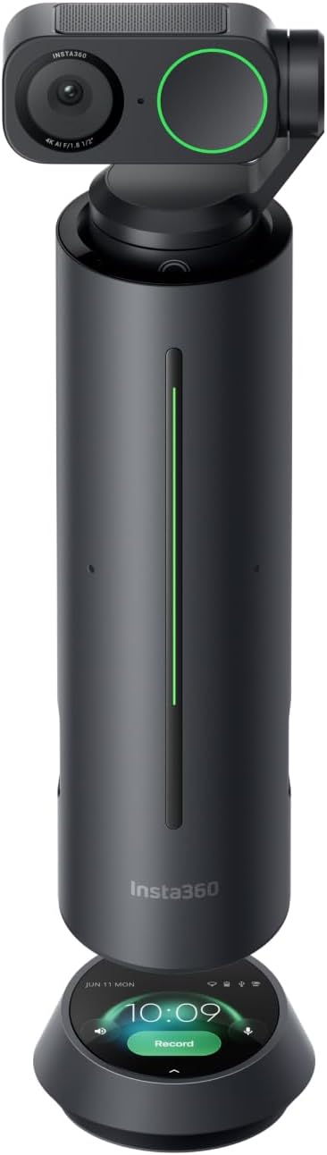 Insta360 WaveLink Bundle أسود جرافيت - مكبر صوت يعمل بالذكاء الاصطناعي، بلوتوث، مسجل صوت، 8 ميكروفونات بخاصية إلغاء الضوضاء مع تشكيل الشعاع، نسخ وتلخيص بالذكاء الاصطناعي، يدعم 99 لغة، تخزين 32 جيجابايت