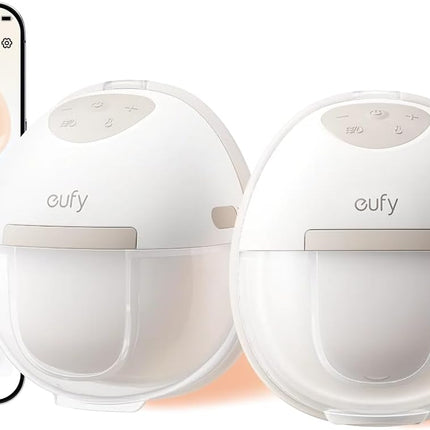 eufy Breast Pump E20, Heated Wearable Electric Breast Pump, 3 Temperature Levels, Hands-Free, App-Controlled Optimized Rhythm, Hospital-Grade Suction, Discreet and Ultra-Quiet Pumping