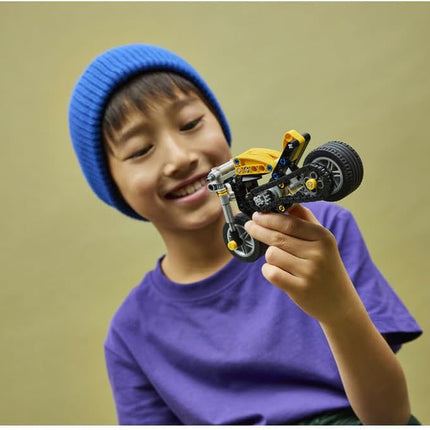 LEGO Technic Yellow Motorbike 42225 Motorbike Model Kit, 3-Piston Engine, STEM Building Set for Kids, Gift for 7+ Year Old Boys & Girls, 151 Pieces