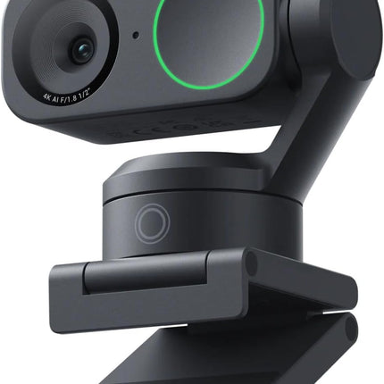 كاميرا الويب Insta360 Link 2 Pro AI بدقة 4K ومستشعر 1/1.3 بوصة، وتتبع بالذكاء الاصطناعي وتأطير تلقائي، وميكروفونات مزدوجة مع تقليل الضوضاء، وتحكم بالإيماءات، للبث المباشر ومكالمات الفيديو - أسود جرافيتي