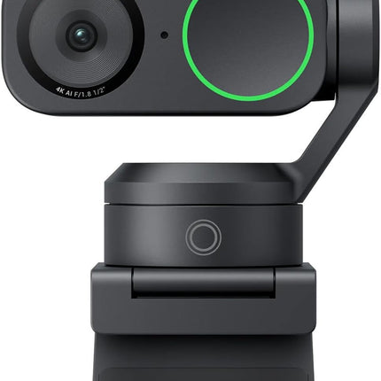كاميرا الويب Insta360 Link 2 Pro AI بدقة 4K ومستشعر 1/1.3 بوصة، وتتبع بالذكاء الاصطناعي وتأطير تلقائي، وميكروفونات مزدوجة مع تقليل الضوضاء، وتحكم بالإيماءات، للبث المباشر ومكالمات الفيديو - أسود جرافيتي