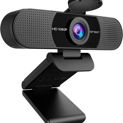 كاميرا ويب EMEET 1080P مع ميكروفون، كاميرا ويب C960 للبث بميكروفونين