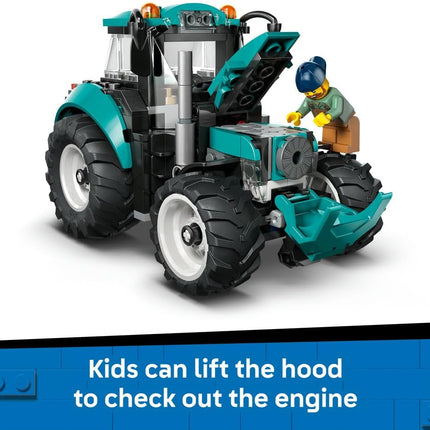 LEGO City Tractor 60498 Farm Vehicle Model Kit, Farmer Minifigure, Building Toy, Birthday Gift for 6+ Year Old Boys & Girls, 204 Pieces