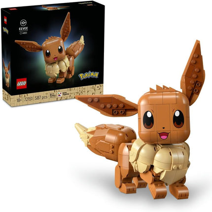 LEGO Pokémon Eevee 72151 Building Set for Adults, Anime Model Kit with Posable Limbs & Tail, DIY Room Decor, Collectible Gaming Gift, 587 Pieces