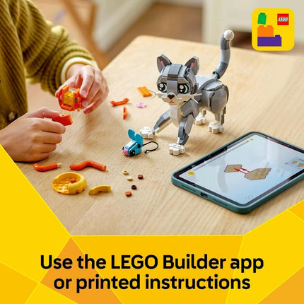 LEGO Creator 3in1 Playful Cat 31163 Cat Transforms into a Pigeon or Dog, Animal Figure Toy, Gift for 8+ Year Old Boys & Girls, 407 Pieces