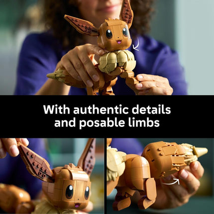 LEGO Pokémon Eevee 72151 Building Set for Adults, Anime Model Kit with Posable Limbs & Tail, DIY Room Decor, Collectible Gaming Gift, 587 Pieces