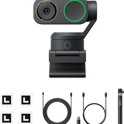 حزمة Insta360 Link 2 Pro Creator - كاميرا ويب PTZ بدقة 4K لأجهزة الكمبيوتر الشخصية/Mac، مستشعر 1/1.3 بوصة، إضاءة منخفضة، تتبع بالذكاء الاصطناعي، HDR، ميكروفونات اتجاهية بخاصية إلغاء الضوضاء، تعمل مع Stream Deck، وZoom، وTeams، وTwitch للاجتماعات.