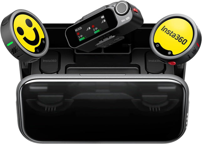 Insta360 Mic Pro (2 جهاز إرسال + 1 جهاز استقبال + علبة شحن) - ميكروفون لاسلكي