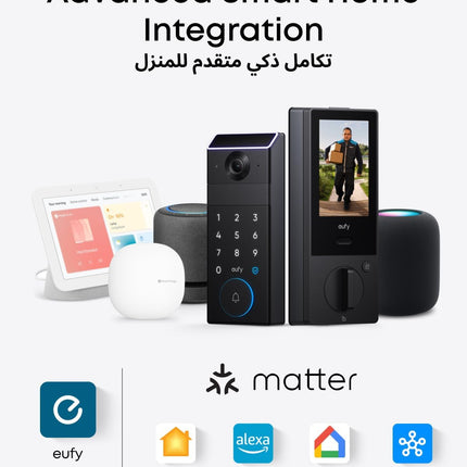 eufy FamiLock S3 Max Smart Lock with Palm Vein Recognition - Keyless Entry Door Lock for Front Door, 3-in-1 Wi-Fi Keypad Deadbolt+ 2K HDR Camera+ Doorbell, ANSI/BHMA Grade 1, Rear Lock Video Screen