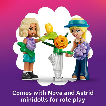LEGO Friends Creative Flower Shop 42693 Flower Shop Toy, Artificial Flowers, 2 Mini Dolls & Bike, Miniature Set, Gift for 7+ Year Old Girls & Boys, 377 Pieces