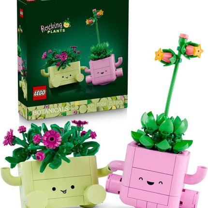 LEGO Botanicals Rocking Plants 11506 Artificial Flowers Set, 2 Faux Plants & Pastel Pots, Bedroom Decor, Gift for 9+ Year Old Girls & Boys, 253 Pieces