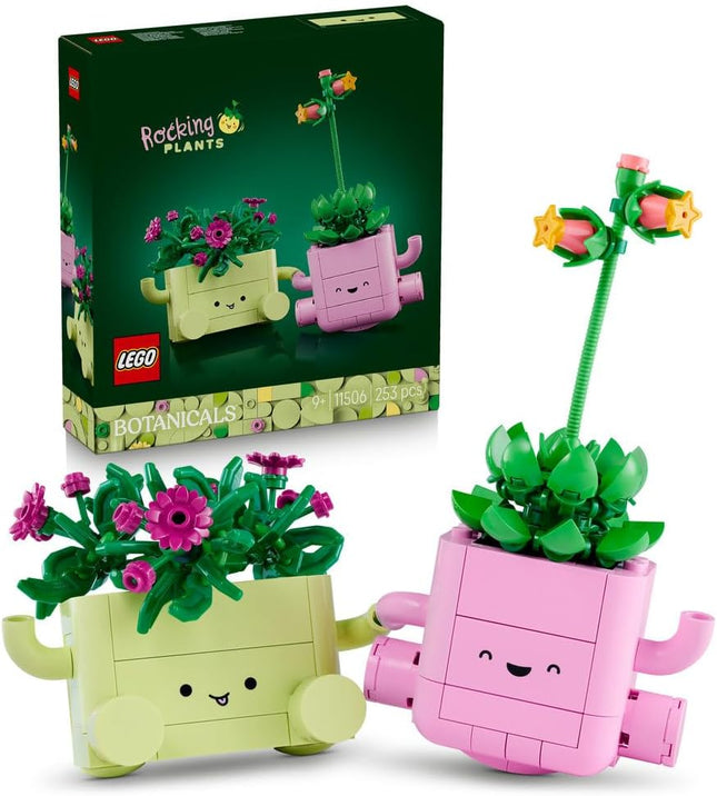 LEGO Botanicals Rocking Plants 11506 Artificial Flowers Set, 2 Faux Plants & Pastel Pots, Bedroom Decor, Gift for 9+ Year Old Girls & Boys, 253 Pieces