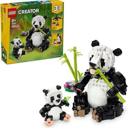 LEGO Creator 3in1 Wild Animals: Panda Family 31165 Panda Family Transforms into Penguins or Orca, Animal Toys, Gift for 8+ Year Old Boys & Girls, 626 Pieces
