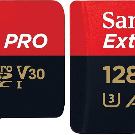 بطاقة SanDisk Extreme PRO microSD UHS-I بسعة 512 جيجابايت للفيديو بدقة 4K على الهواتف الذكية وكاميرات الحركة والطائرات بدون طيار، سرعة قراءة 200 ميجابايت/ثانية، سرعة كتابة 140 ميجابايت/ثانية، SDSQXCD-512G-GN6MA، أحمر/أسود