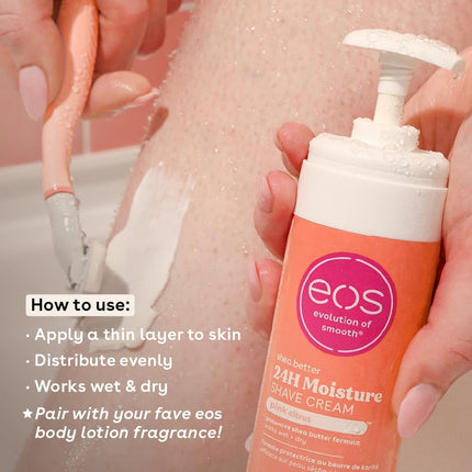 eos Shea Better Shave Cream for Women, Pink Citrus, 24HR Moisture Skin Care Lotion, 7 fl oz