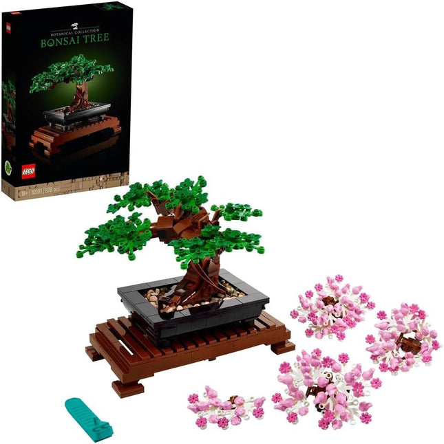 LEGO Botanicals Bonsai Tree 10281 Faux Bonsai Plant, Cherry Blossom Flowers, Building Kit for Adults, Home Decor, Gift for Women & Men, 878 Pieces