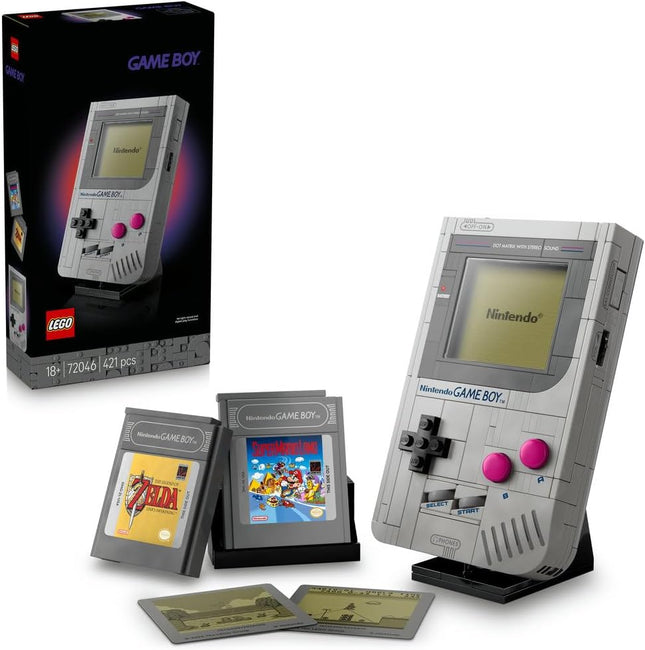 LEGO Super Mario Game Boy 72046 Building Set for Adults, Display Model with 2 Cartridges & Lenticular Screens, Gamer Gift for Fans, 421 Pieces