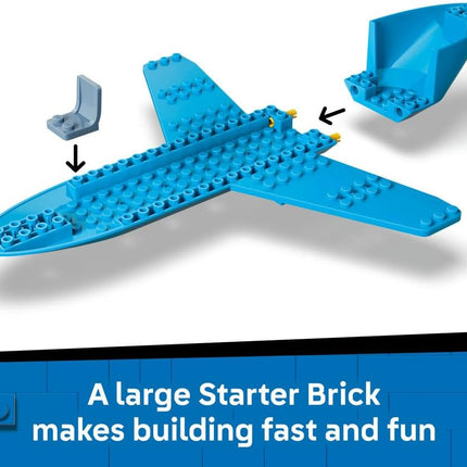 LEGO City Passenger Jet 60492 Plane Model Kit, 4 Minifigures & Travel Accessories, Educational Set, Gift for 4+ Year Old Boys & Girls, 118 Pieces