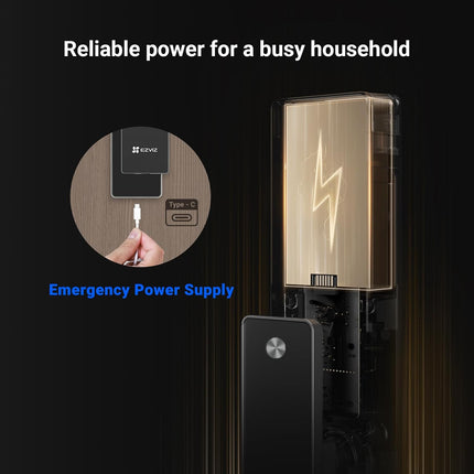 EZVIZ Smart Lock DL50FVS, 7-in-1 Smart Door Lock, 3D Face Recognition Door Lock, Built-in 8GB storage, Night Vision, Active Intercom, App Control, Free Installation (Black, 5085 Mortise)