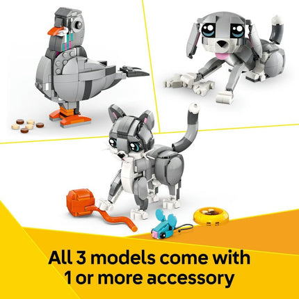 LEGO Creator 3in1 Playful Cat 31163 Cat Transforms into a Pigeon or Dog, Animal Figure Toy, Gift for 8+ Year Old Boys & Girls, 407 Pieces