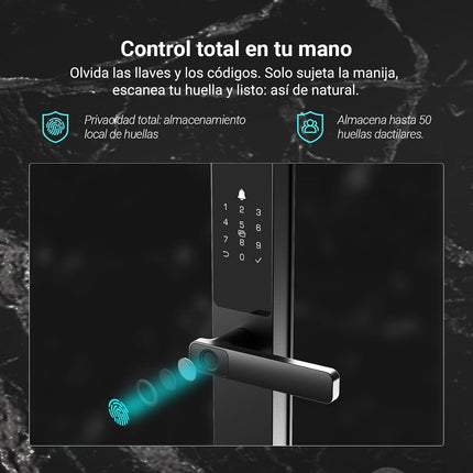 EZVIZ Smart Lock Y2000, 7-in-1 Smart Door Lock, Built-in Wifi Fingerprint Access, Weather-Resistant, Child Safety Lock for Apartment, Villa, Office (Black-Gre, 6068 Mortise)