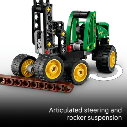 LEGO Technic John Deere 1470H Wheeled Harvester 42218 Construction Vehicle Toy, Rotating Boom & Working Claw, STEM Model Kit, Gift for 7+ Year Old Boys & Girls, 117 Pieces