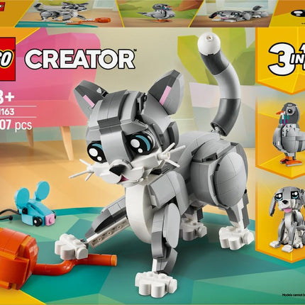 LEGO Creator 3in1 Playful Cat 31163 Cat Transforms into a Pigeon or Dog, Animal Figure Toy, Gift for 8+ Year Old Boys & Girls, 407 Pieces