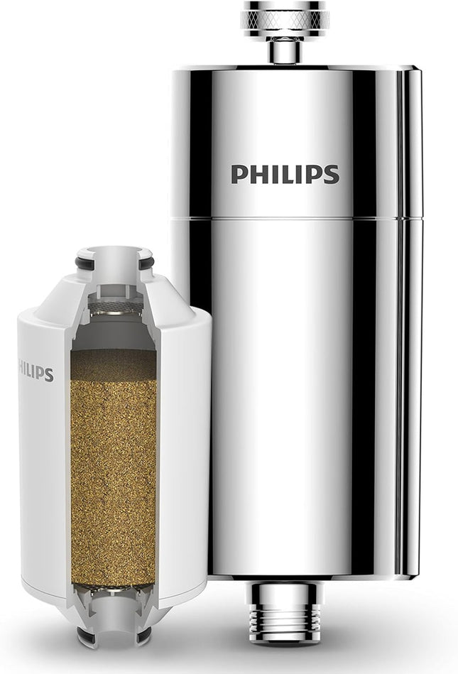 PHILIPS Water Shower Filter AWP1775CH | Shower Water Filter with NSF-Certified KDF, 3-Stage Filtration for Healthier Skin & Hair, High Pressure, Easy Installation
