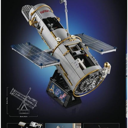LEGO Icons Hubble Space Telescope 11382 3D Model Kit for Adults, Solar Arrays & Astronaut Minifigure, STEM Desk Decor, DIY Astronomy Gift, 1,252 Pieces