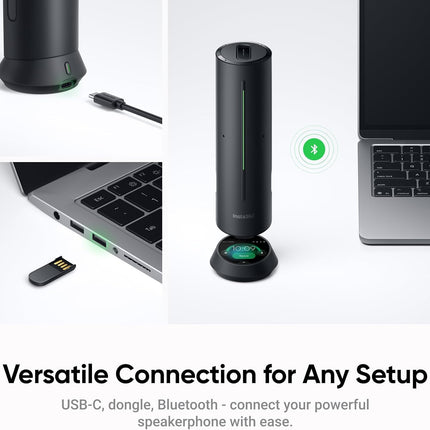 Insta360 WaveLink Bundle أسود جرافيت - مكبر صوت يعمل بالذكاء الاصطناعي، بلوتوث، مسجل صوت، 8 ميكروفونات بخاصية إلغاء الضوضاء مع تشكيل الشعاع، نسخ وتلخيص بالذكاء الاصطناعي، يدعم 99 لغة، تخزين 32 جيجابايت