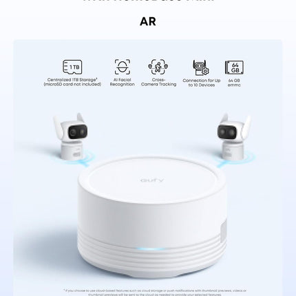 eufy Wired Cam C31 2 Pack with HomeBase Mini, 360° Coverage with Pan-Tilt, Indoor/Outdoor, Dual Antenna, Colour Night Vision, Subscription-Free, AI People/Vehicle/Pet/Crying Detection, 24/7 Recording