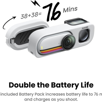 Insta360 GO 3S Retro Bundle 128GB - كاميرا مدونات فيديو بدقة 4K، صغيرة ومحمولة