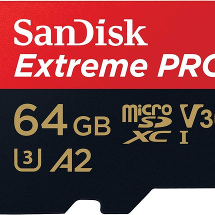 بطاقة SanDisk Extreme PRO microSD UHS-I بسعة 512 جيجابايت للفيديو بدقة 4K على الهواتف الذكية وكاميرات الحركة والطائرات بدون طيار، سرعة قراءة 200 ميجابايت/ثانية، سرعة كتابة 140 ميجابايت/ثانية، SDSQXCD-512G-GN6MA، أحمر/أسود
