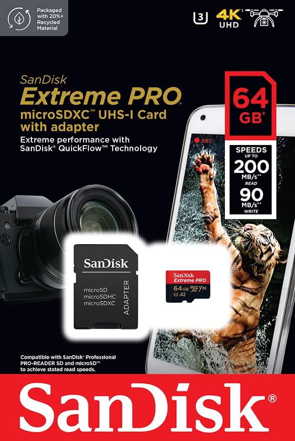 SanDisk 64GB Extreme Pro microSDXC UHS-I Card