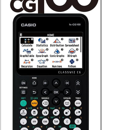 Casio FX-CG100-W-DT Color Graphing Calculator with High-Resolution Display for Students & Professionals
