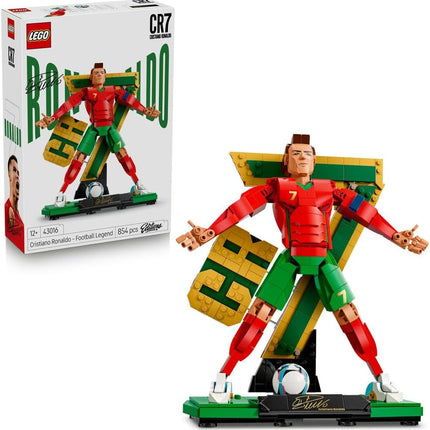 LEGO Editions Cristiano Ronaldo – Football Legend 43016 3D Figure Display Model Kit, DIY Room Decor, Building Set for Kids, Gift for 12+ Year Old Boys & Girls, 854 Pieces