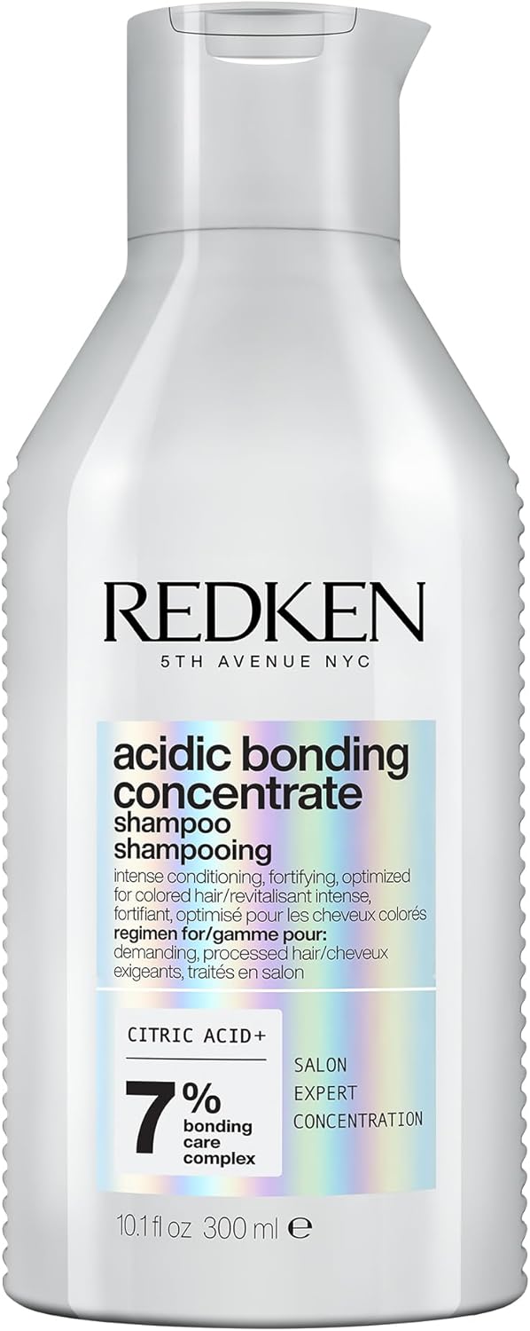 Redken Acidic Bonding Concentrate Shampoo | Repair Damaged Hair | 300ml Professional formula with citric acid & bonding complex, cleanses hair & works molecularly to repair & strengthen the hair