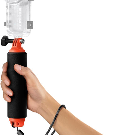 Insta360 Floating Hand Grip، حامل عائم بمقبض غير قابل للانزلاق، متوافق مع كاميرات الحركة Insta360 Ace, Ace Pro, Ace Pro 2, GO 3, GO 3S, GO Ultra, X2, X3, X4, X5، أسود وبرتقالي
