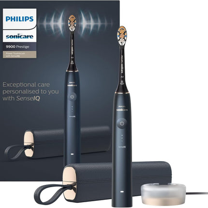 Philips Sonicare Prestige 9900 Our Most Advanced Electric Toothbrush HX9992/12 with SenseIQ All-in-One Brush Head Artificial Intelligence in The Philips Sonicare App Colour: Midnight Blue