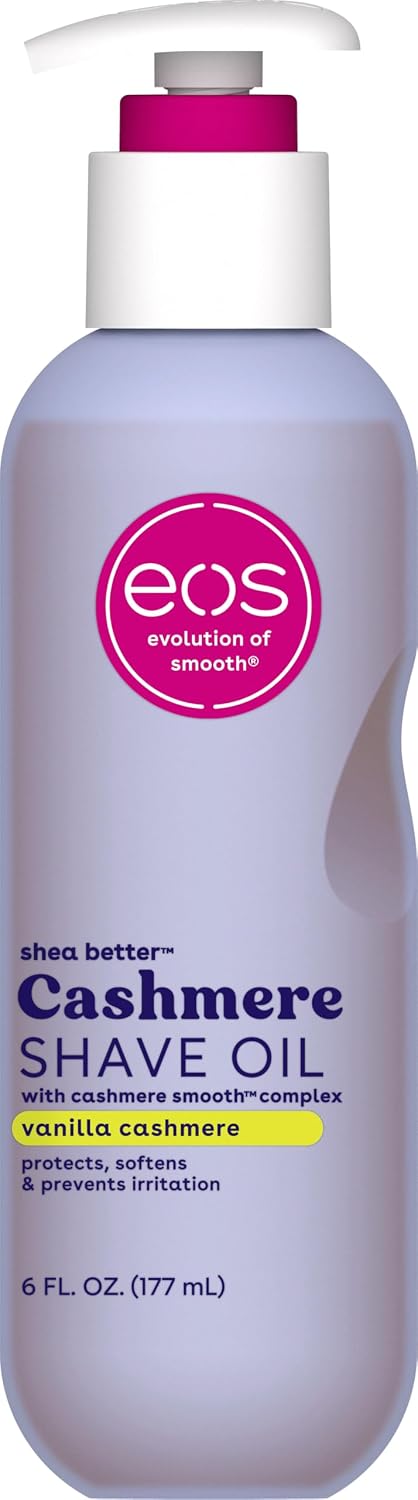 eos Cashmere Skin Collection Shave Oil- Vanilla Cashmere Scented, Entire Bikini Area-Approved, 6 fl oz