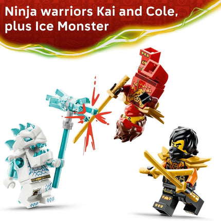 LEGO NINJAGO Kai and Cole's Combiner Vehicles 71864 Ninja Car & Motorbike Toy, 3 Minifigures incl. Kai & Cole with Katanas, Gift for 7+ Year Old Boys & Girls, 394 Pieces