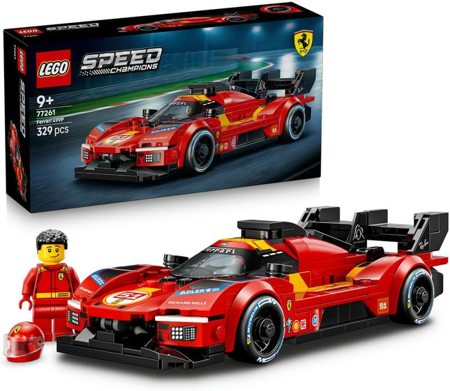LEGO Speed Champions Ferrari 499P 77261 Race Car Toy, Collectible Driver Minifigure, STEM Model Kit, Gift for 9+ Year Old Boys & Girls, 329 Pieces